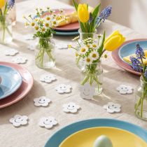 Product Wooden flower with face white 2.5cm 48 pcs