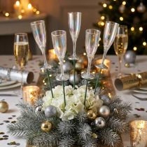 Product Mini champagne glass New Year's Eve decoration for sticking 7.5 cm 24 pcs