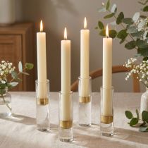Product Cream-Coloured Solid Wax Tapered Candles 34mm x 240mm Set of 4