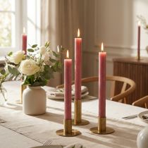 Product Taper candles dyed old pink 34mm x 240mm 4 pcs