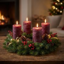 Product Solid colored candles burgundy 60x80mm 4pcs