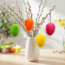 Product Easter eggs for hanging colorful, eggs flocked, Easter, spring decoration 8 pcs