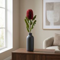 Product Artificial Flower Banksia Red Burgundy Artificial Exotics 64cm