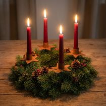 Product Candle decoration star candle holder for sticking rust Ø5cm 4pcs