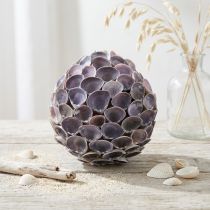 Product Shell ball Maritime decoration with shells Deco ball violet Ø12cm