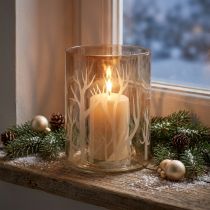 Product Lantern Glass Trees Brown Candle Glass Ø12cm H15cm