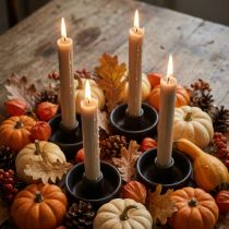 Product Taper Candles Brown Candles Candle Decoration Autumn Ø21/170mm 6 Pcs