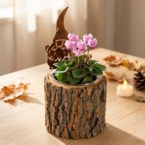 Product Flowerpot wood bark planter gnome rust H24cm