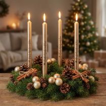 Product Christmas candles, stick candles, Christmas cream, 25 cm, 4 pieces
