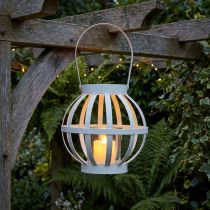 Product Garden lantern metal with glass Lantern for hanging White Ø18.5cm