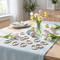 Product Easter decorations for crafts, bunny egg, natural wood, 4 cm, 72 pieces
