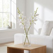 Product Artificial Orchids White Blossom Ø3.5–5cm L38cm 2pcs
