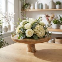 Product Decorative Plate on Foot Natural Wood Centrepiece Ø25cm