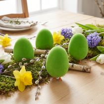 Product Egg Easter decoration with legs Easter egg decoration egg green H13cm 4 pieces