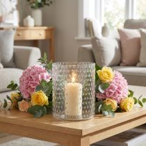 Product Glass lantern, flower vase, glass vase round Ø11.5cm H13.5cm