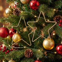Product Christmas decoration metal star pendant gold Ø15cm 6 pcs