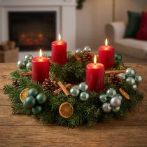 Product Christmas balls on wire made of glass green grey Ø40mm 32 pcs