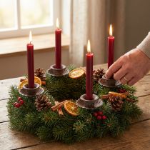 Product Vintage tapered candle holder for sticking Ø8.5cm H11.5cm 4pcs