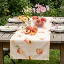 Product Table Runner Peach Checkered Summer Table Décor 32×140cm
