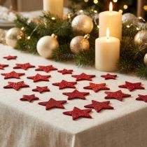 Product Scatter decoration stars red, mica 4-5cm 40 pcs