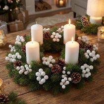 Product Mirror berries Ø2cm white matt, glossy 140 pcs