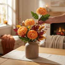 Product Artificial Flower Chrysanthemum Orange Ø7cm 18cm 4pcs