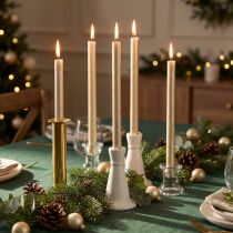 Product Set of 12 Taper Candles in Light Gold 22×240mm with Glossy Finish