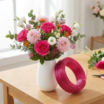 Product Aluminum wire Ø2mm Pink 60m 500g Jewelry wire Craft wire Decoration