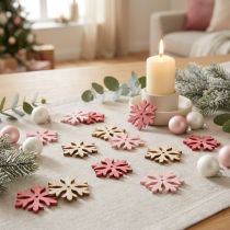 Product Snowflakes for scattering pink, rose, natural Ø4cm 72 pcs
