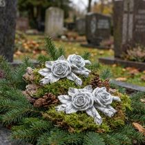 Product Rose for grave decoration polyresin 10cm x 8cm 6 pcs