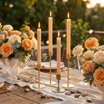 Product Orange Peach Taper Candles 22×240mm – Pack of 12