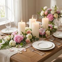 Product Solid colored candles white 60x100mm 4pcs