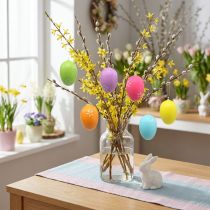 Product Easter eggs for hanging colorful 6cm 12 pcs