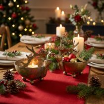 Product Bowl with reindeer head golden vintage look metal Ø9.5cm 2pcs