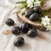 Product Quail egg decoration, black, empty, 3cm, spring decoration, natural decoration, 50 pieces