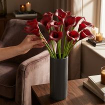 Product Calla Red burgundy artificial flowers in bunch 57cm 12 pcs