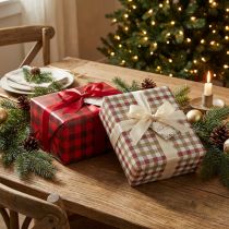 Product Wrapping paper with silk ribbon and tags 4 sheets in a set 50 × 70cm