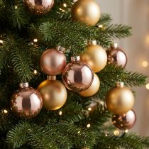 Product Christmas balls gold and rose real glass Ø60mm 24 pcs