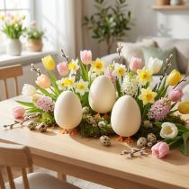 Product Decorative egg with legs Easter egg cream Funny Easter decoration H13cm 4pcs