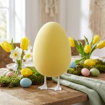 Product Decorative egg with legs yellow table decoration Easter decorative figure egg H25cm