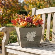 Product Planter Wooden Shabby Chic Wooden Box Grey 11×14.5×14cm