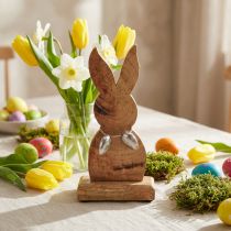 Product Easter bunny wood with eggs metal, table decoration Easter H20.5cm