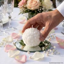 Product Ball candle with rose motif for romantic decoration and occasions