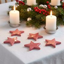 Product Wooden stars decoration Christmas decoration stars pink shine Ø5cm 8 pcs
