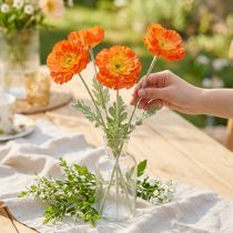 Product Artificial Poppies Summer Flowers Orange Ø7cm L78cm 3pcs