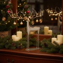 Product Deko Stag Sculpture in Mint Green Metal Finish – 48cm Antler Span