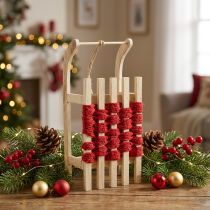 Product Decorative sleigh wooden Christmas sleigh L30×W14.5×H9.5cm