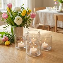 Product Candle holder glass lantern clear Ø9.5cm H9cm 6pcs