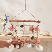 Product Hanging decoration maritime fishing net decoration shells 50x32cm