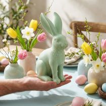Product Decorative rabbit sitting green pastel gold craquelure vintage 23,5cm